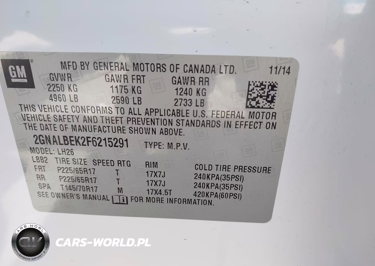 2015 Chevrolet Equinox 1Lt VIN:2GNALBEK2F6215291 - 9