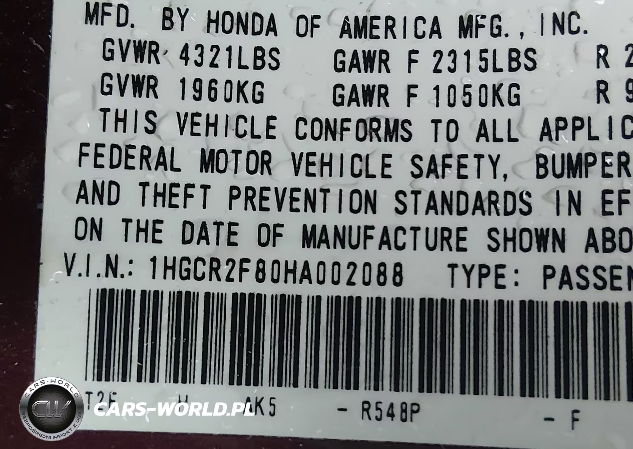 2017 Honda Accord Ex-L VIN:1HGCR2F80HA002088 - 9