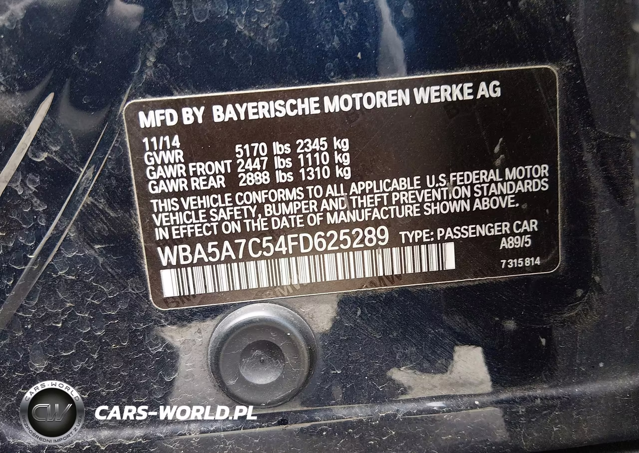2015 BMW 528I xDrive VIN:WBA5A7C54FD625289 - 9