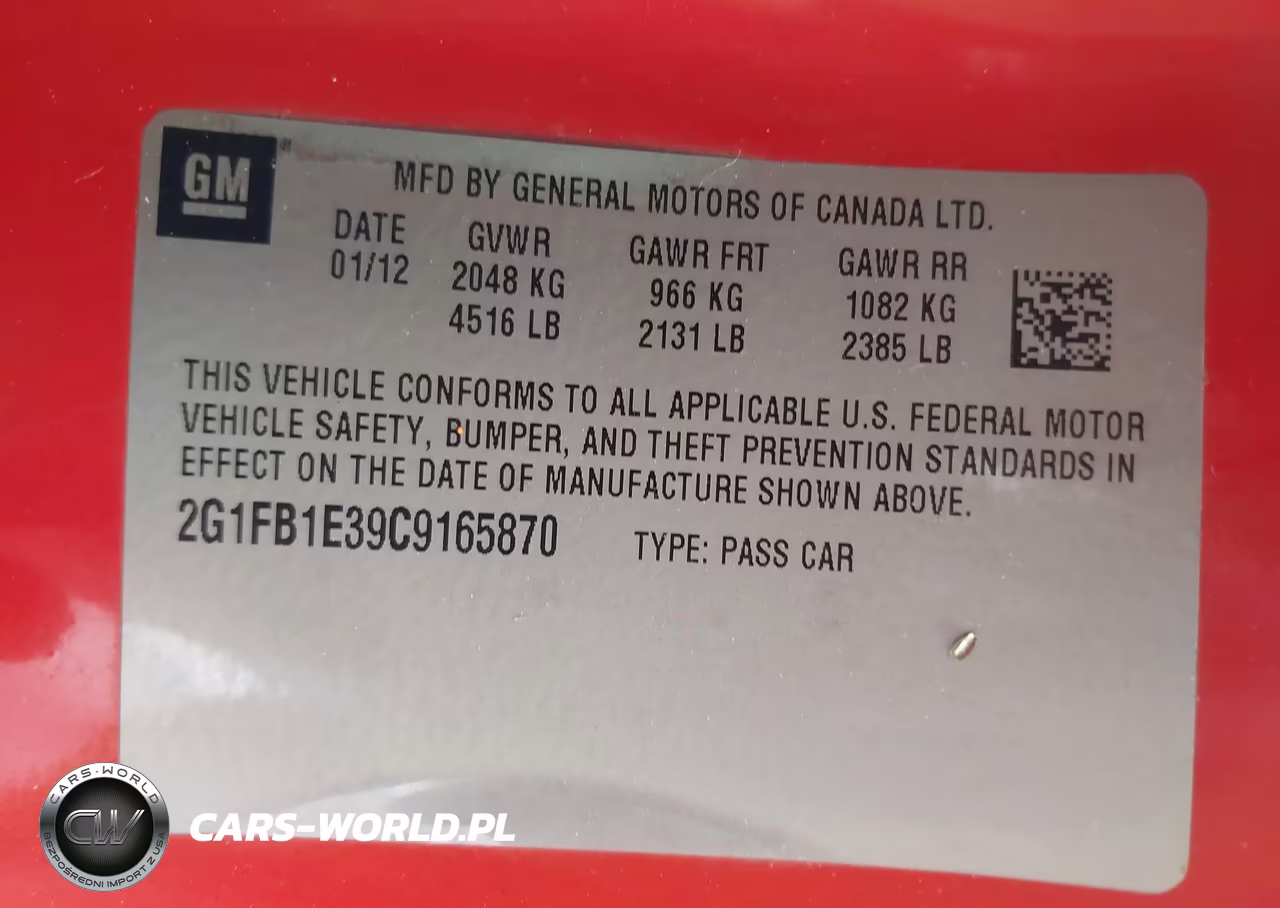 2012 Chevrolet Camaro 1Lt VIN:2G1FB1E39C9165870 - 9