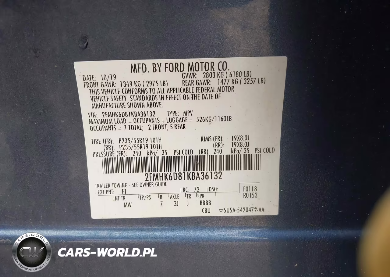 2019 Ford Flex Limited VIN:2FMHK6D81KBA36132 - 9