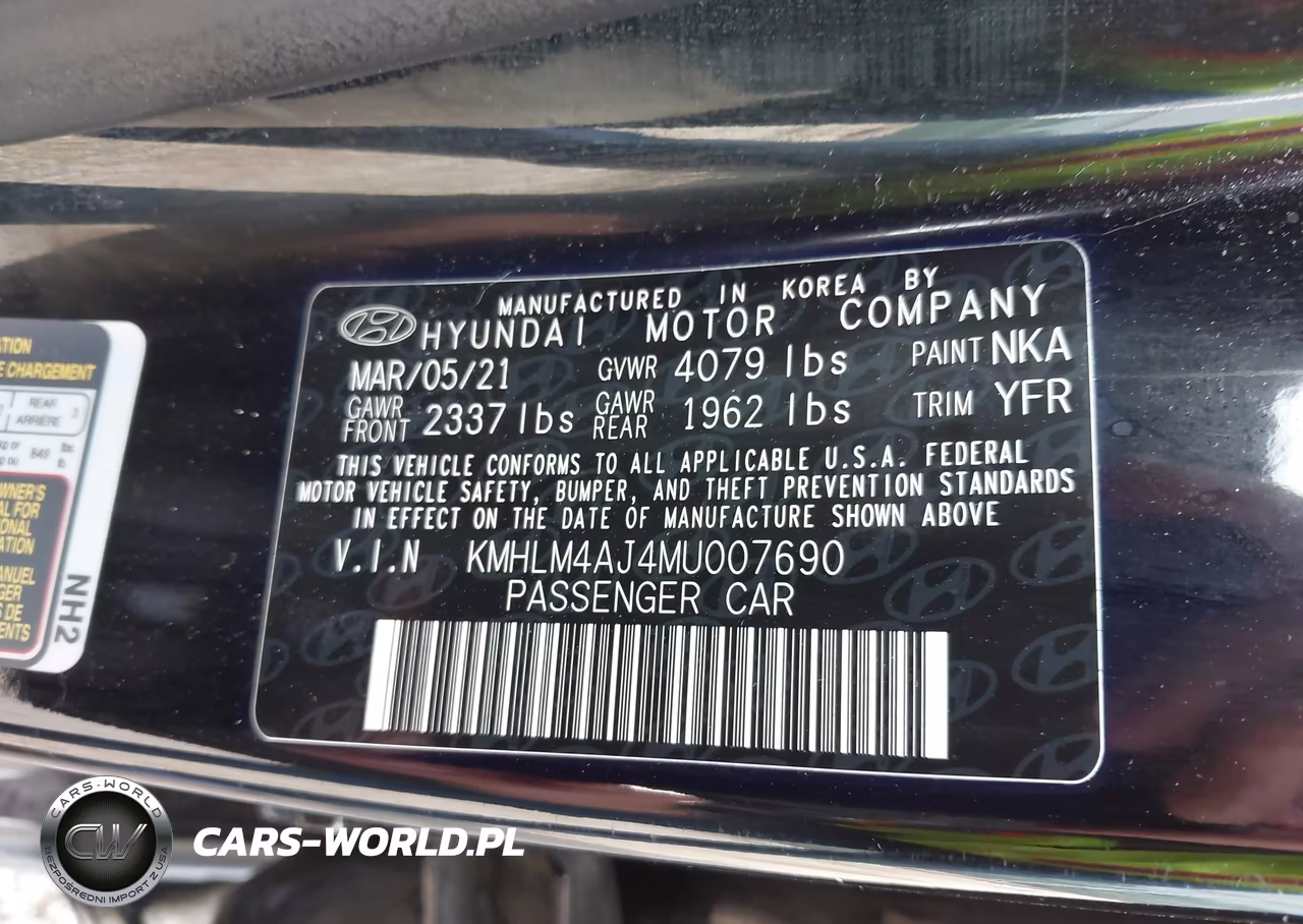 2021 Hyundai Elantra Hybrid Blue VIN:KMHLM4AJ4MU007690 - 9