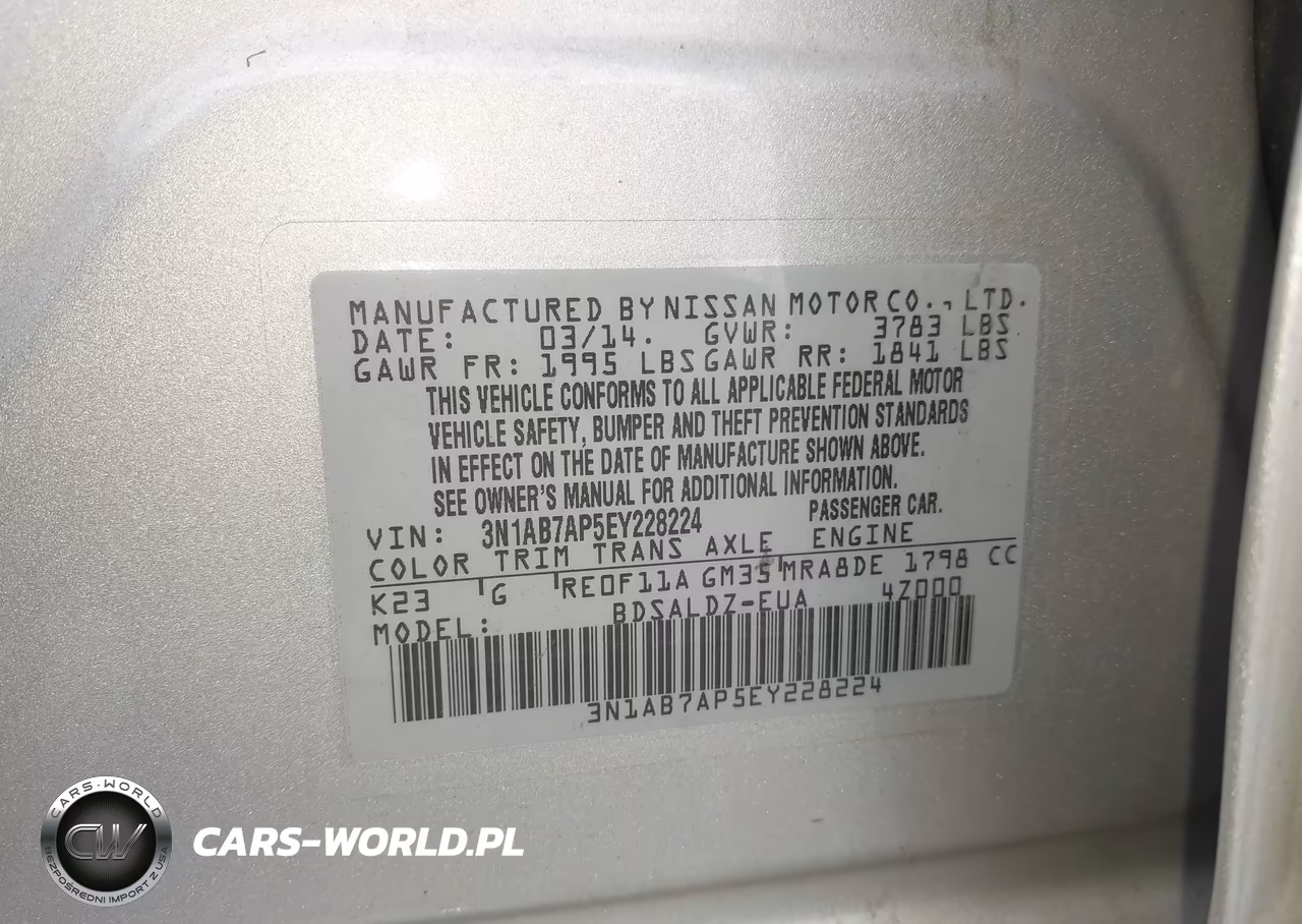 2014 Nissan Sentra Fe+ S-Fe+ Sv-S-Sl-Sr-Sv VIN:3N1AB7AP5EY228224 - 9