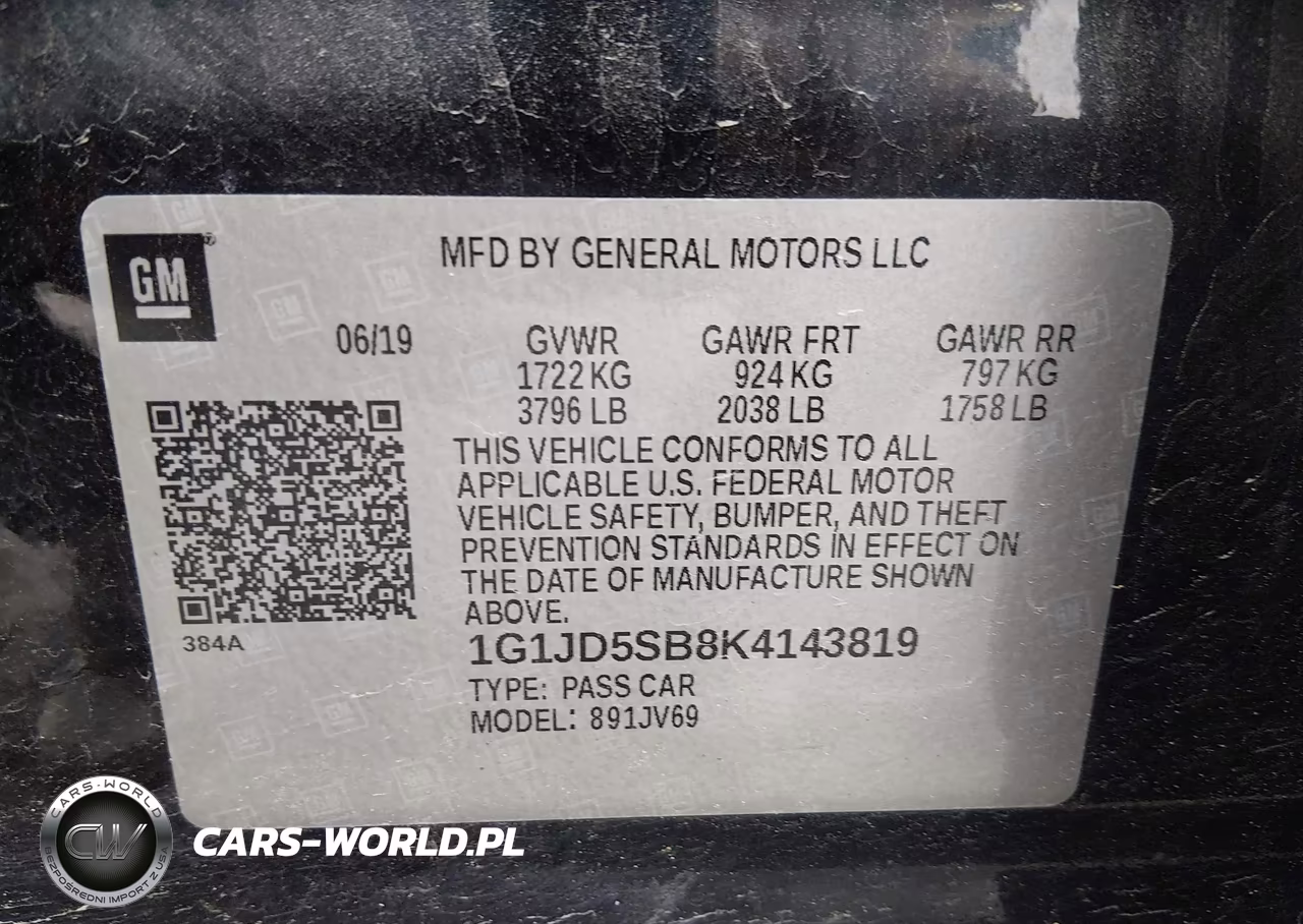 2019 Chevrolet Sonic Lt Auto VIN:1G1JD5SB8K4143819 - 9