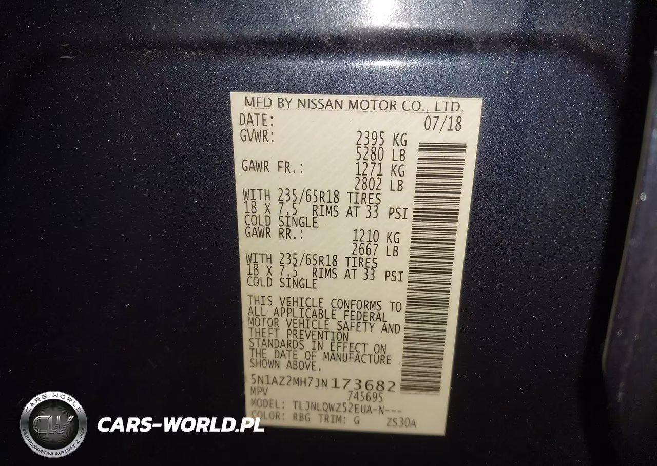 2018 Nissan Murano Sv VIN:5N1AZ2MH7JN173682 - 9