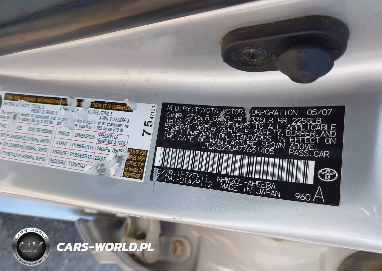 2007 Toyota Prius VIN:JTDKB20U477661405 - 9