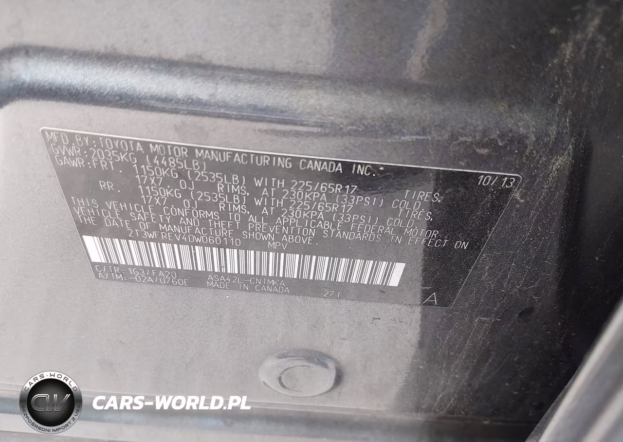 2013 Toyota Rav4 Xle VIN:2T3WFREV4DW060110 - 9