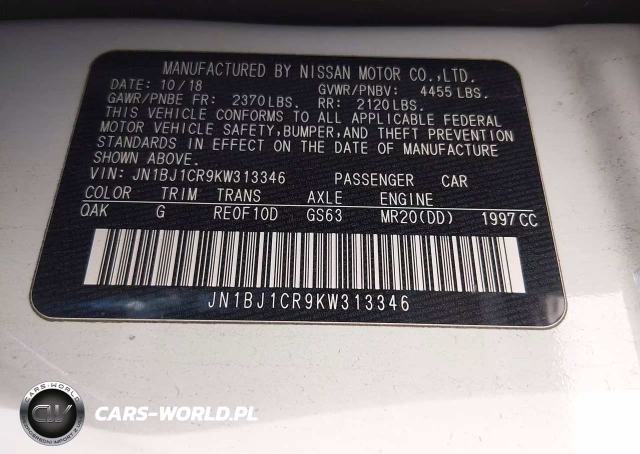 2019 Nissan Rogue Sport S VIN:JN1BJ1CR9KW313346 - 9