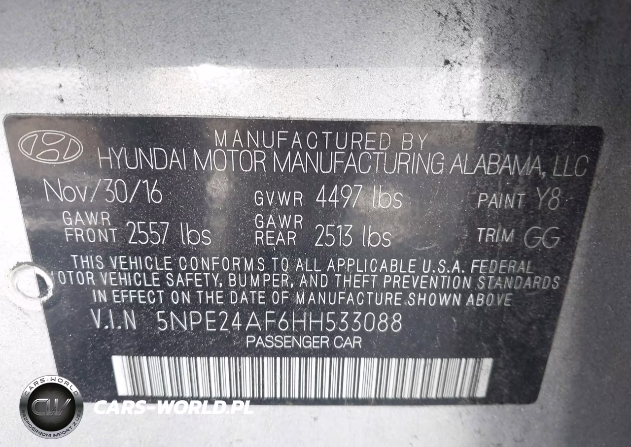 2017 Hyundai Sonata VIN:5NPE24AF6HH533088 - 9
