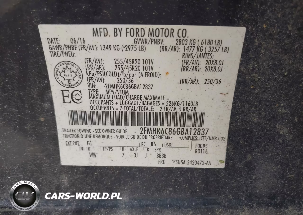 2016 Ford Flex Sel VIN:2FMHK6C86GBA12837 - 9