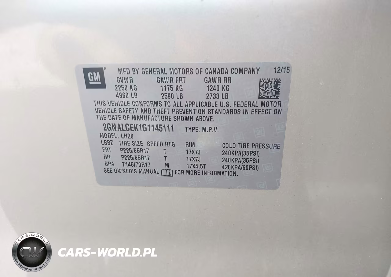 2016 Chevrolet Equinox Lt VIN:2GNALCEK1G1145111 - 9