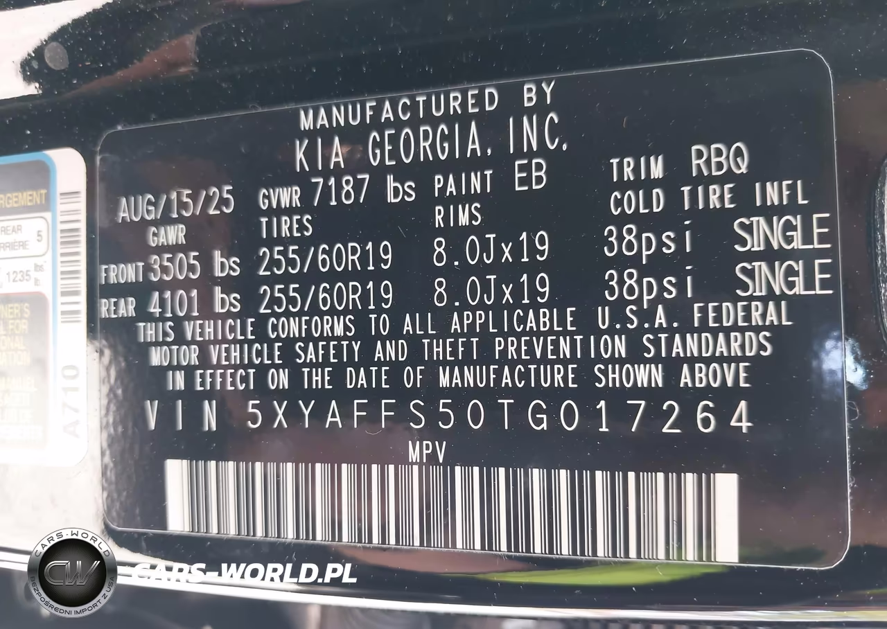 2026 Kia Ev9 Wind VIN:5XYAFFS50TG017264 - 9