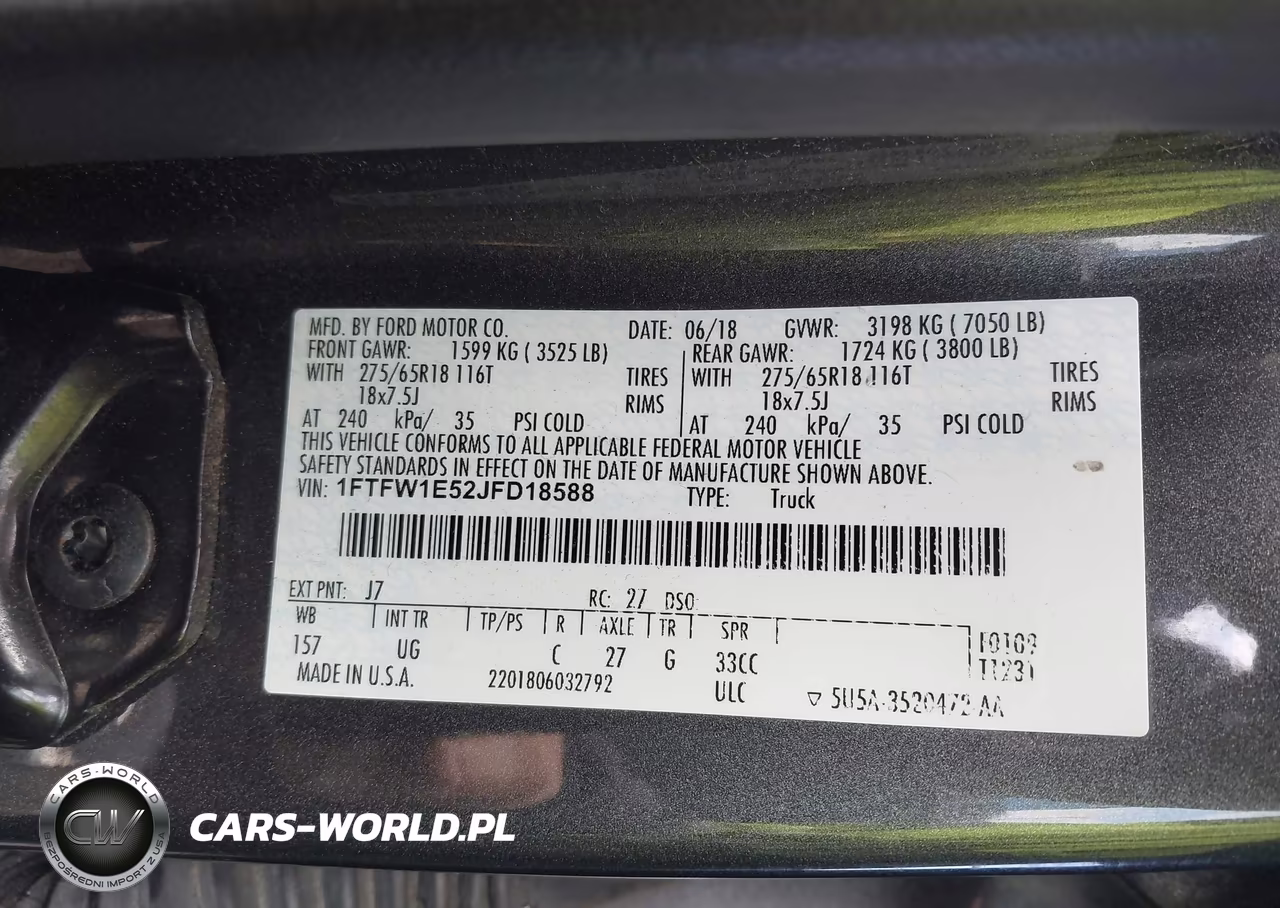 2018 Ford F-150 Xlt VIN:1FTFW1E52JFD18588 - 9