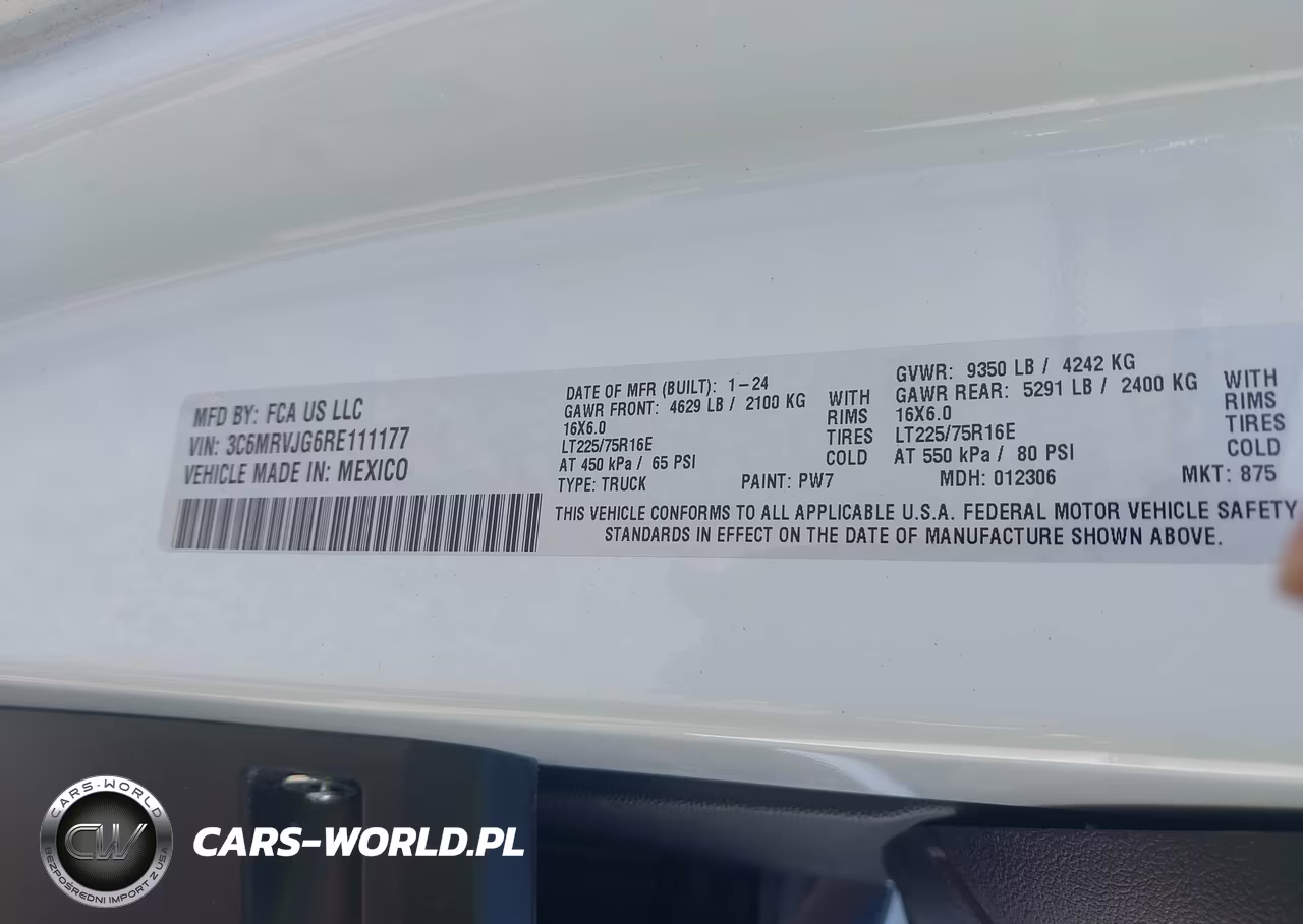 2024 Ram Promaster 3500 VIN:3C6MRVJG6RE111177 - 9
