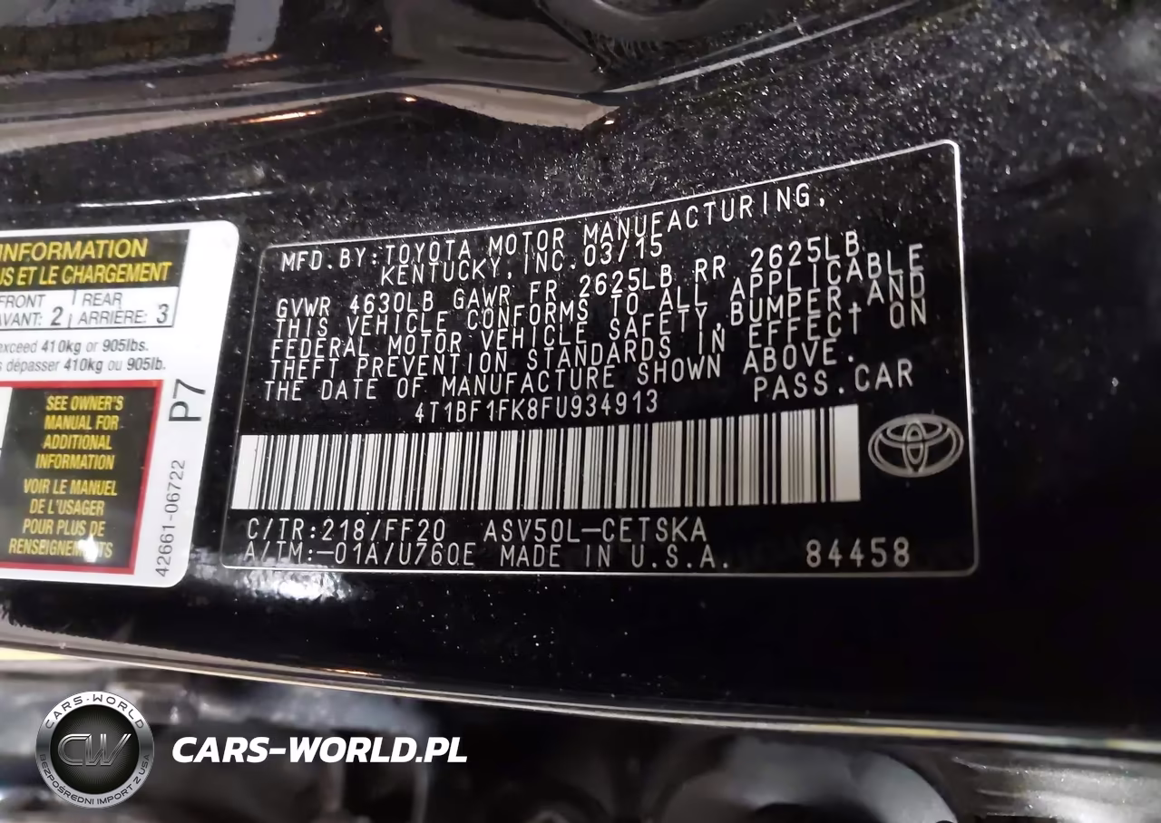 2015 Toyota Camry Se VIN:4T1BF1FK8FU934913 - 9
