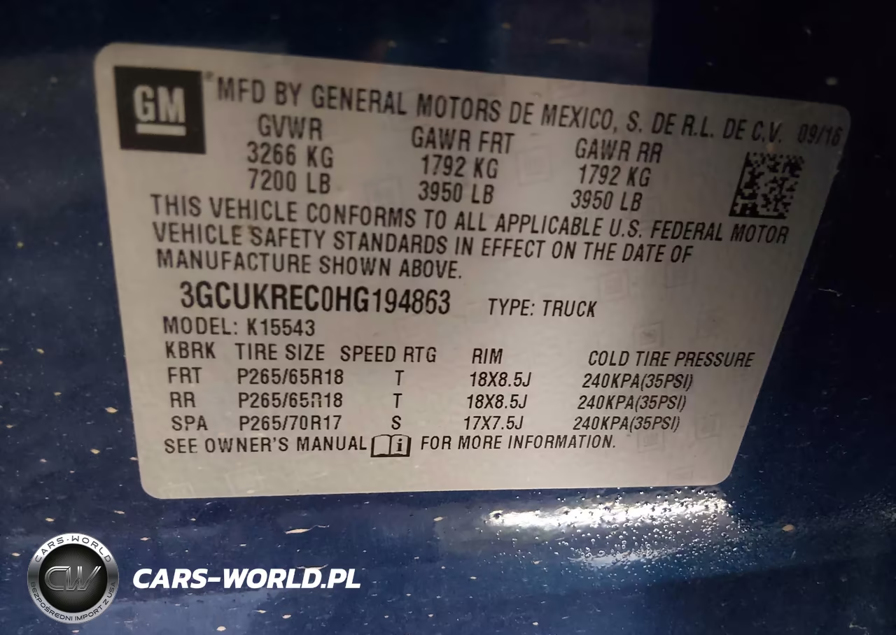 2017 Chevrolet Silverado 1500 2Lt VIN:3GCUKREC0HG194863 - 9