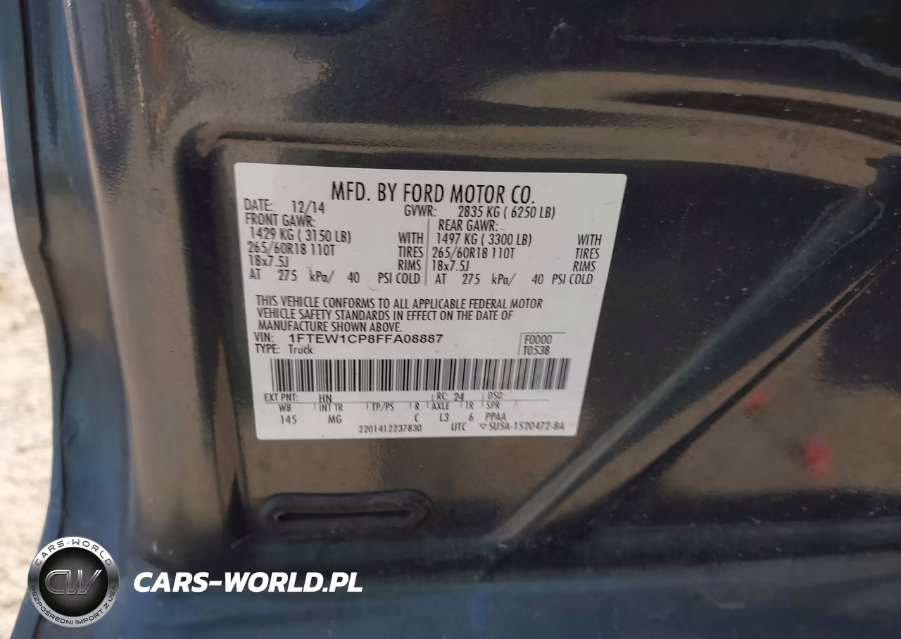2015 Ford F-150 Xlt VIN:1FTEW1CP8FFA08887 - 9