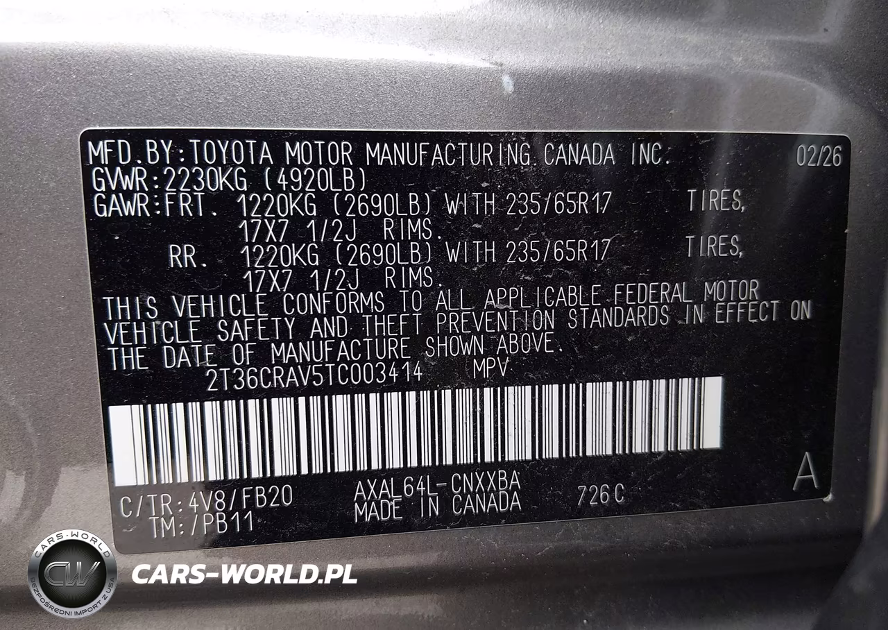2026 Toyota Rav4 Le VIN:2T36CRAV5TC003414 - 9