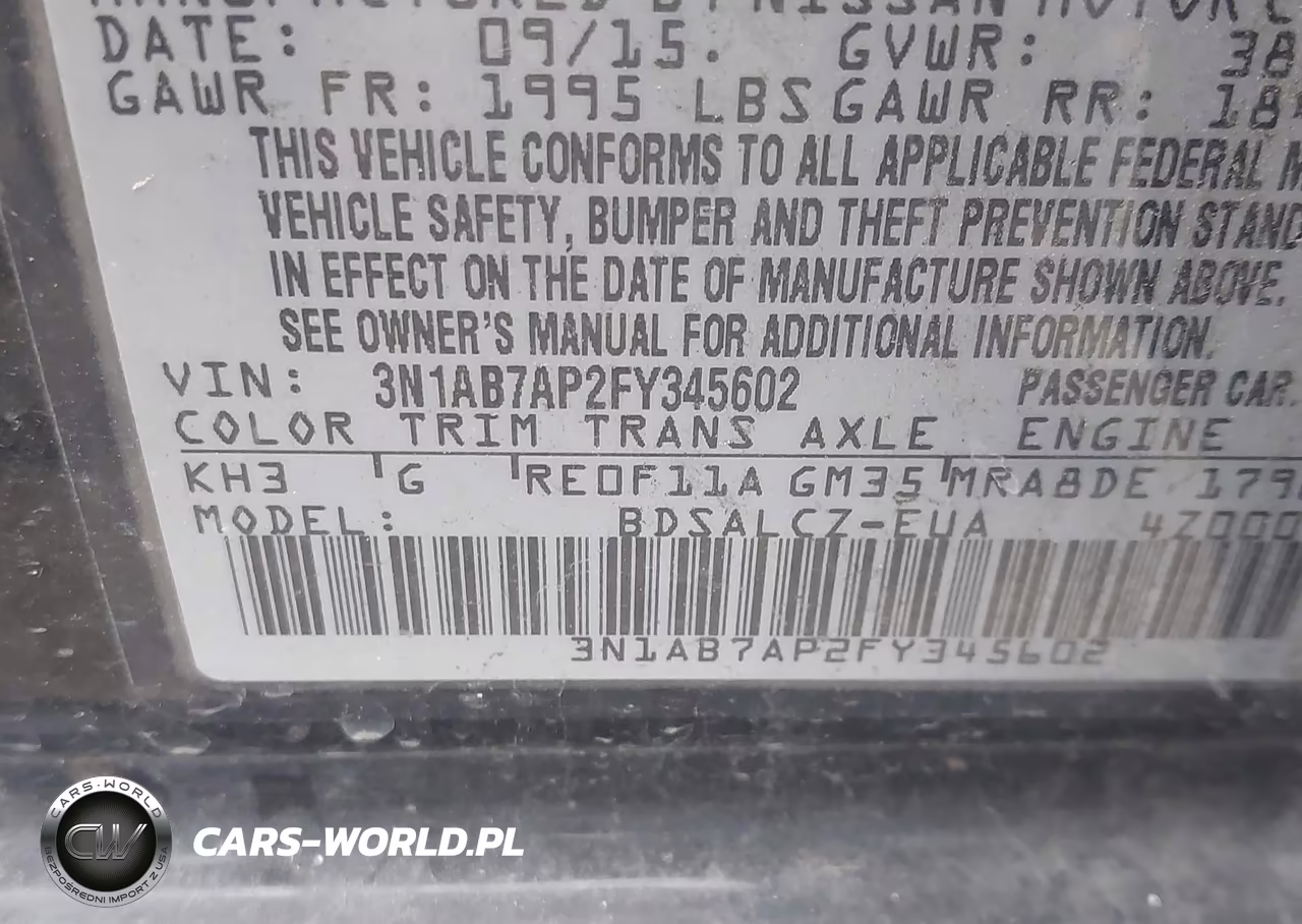 2015 Nissan Sentra S VIN:3N1AB7AP2FY345602 - 9