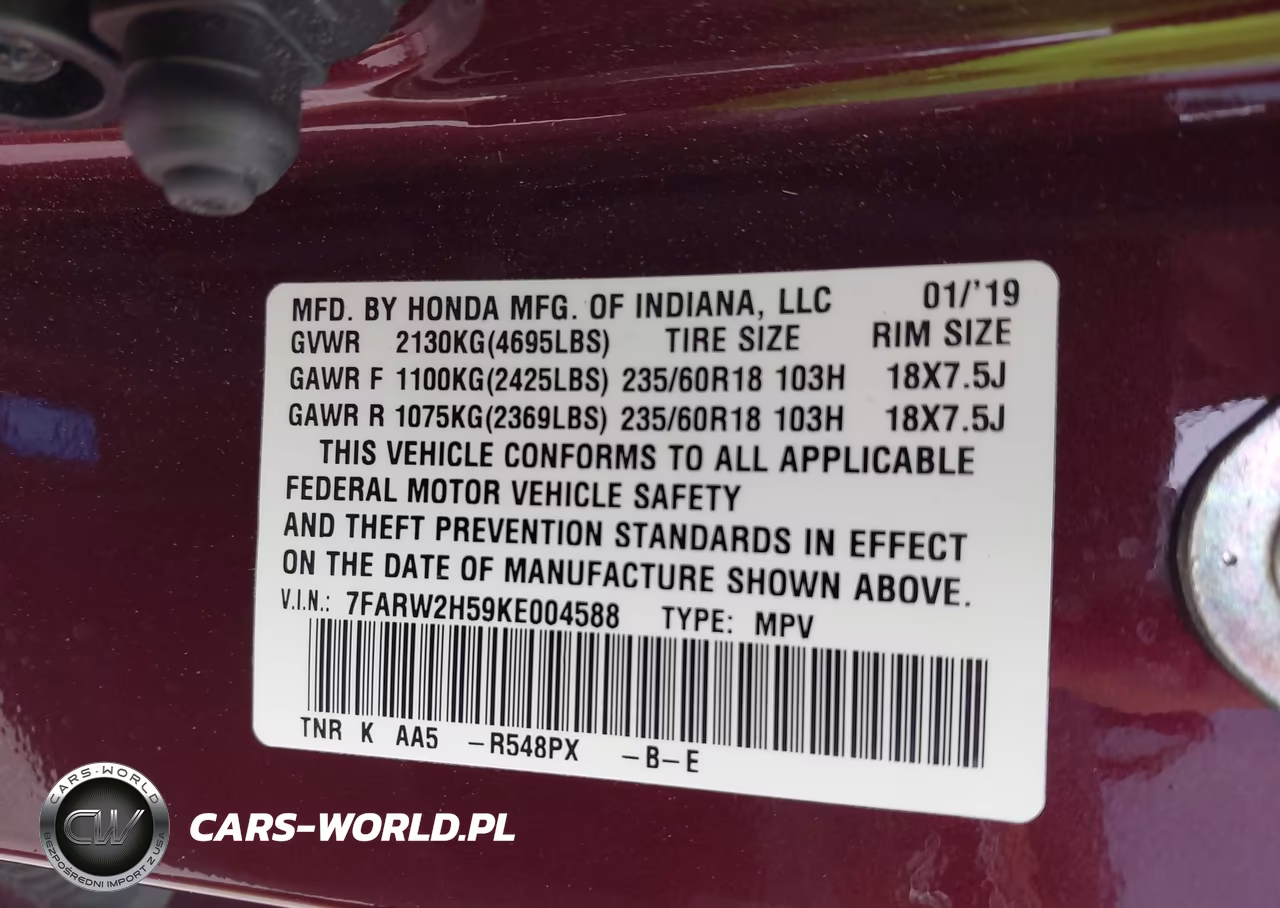 2019 Honda Cr-V Ex VIN:7FARW2H59KE004588 - 9