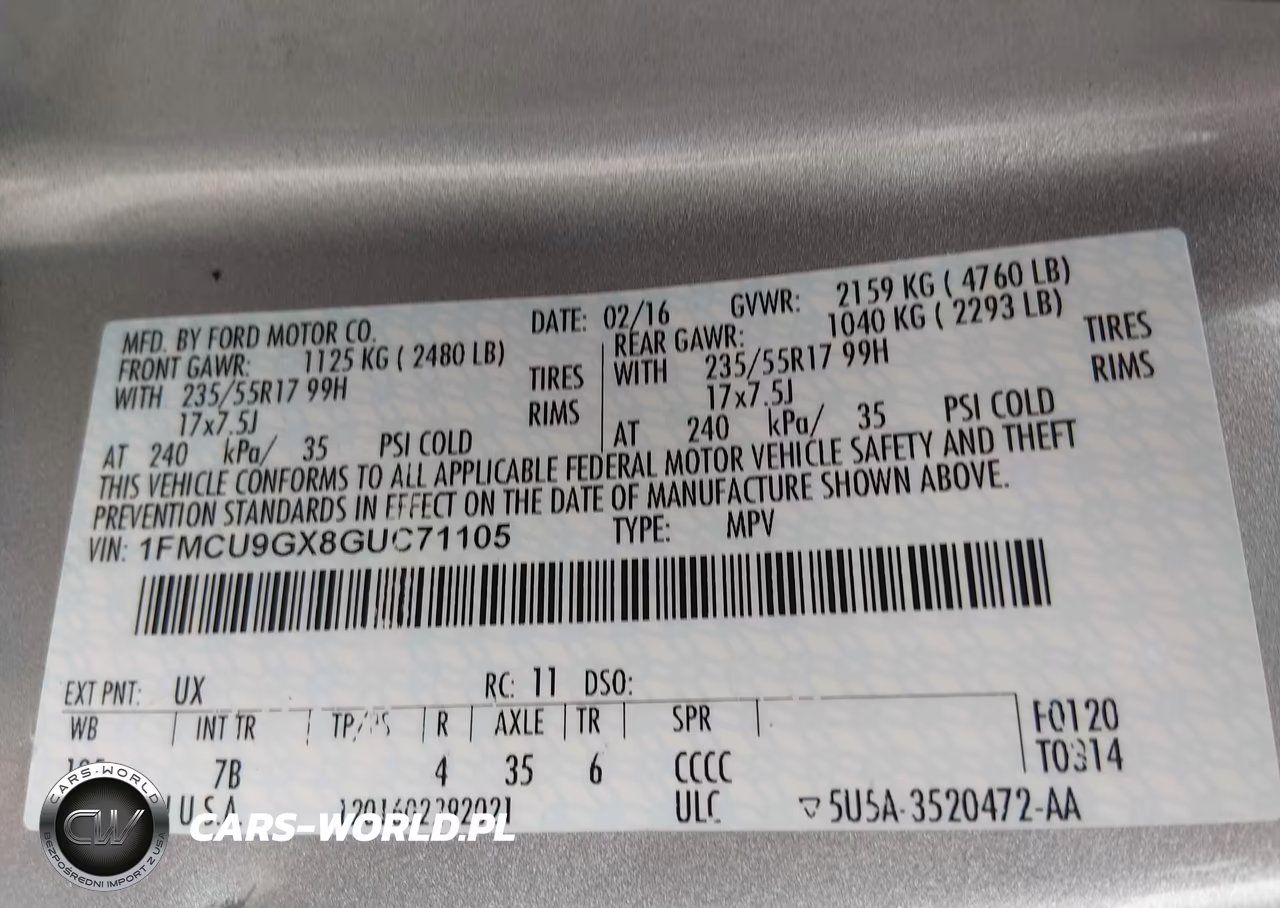 2016 Ford Escape Se VIN:1FMCU9GX8GUC71105 - 9