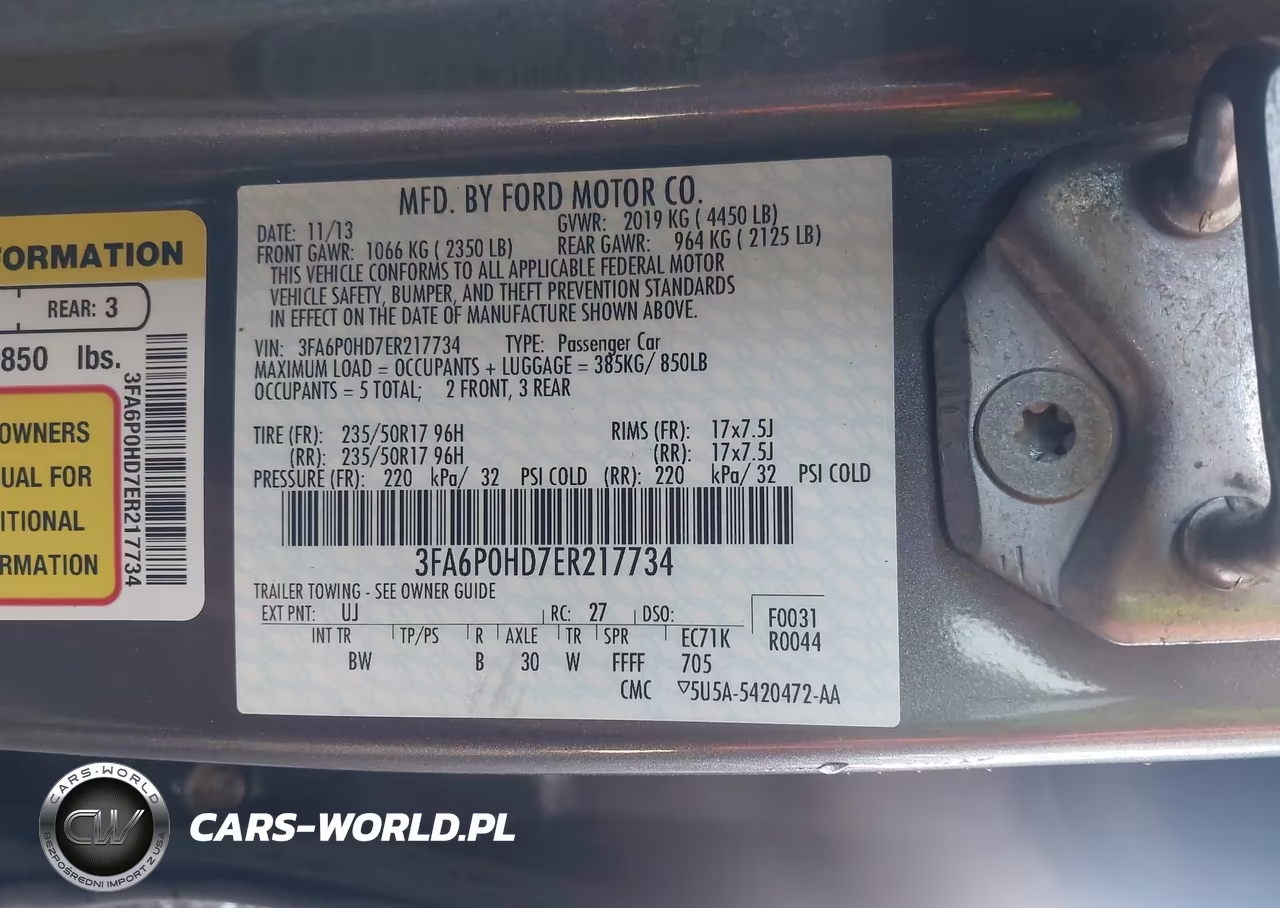2014 Ford Fusion Se VIN:3FA6P0HD7ER217734 - 9