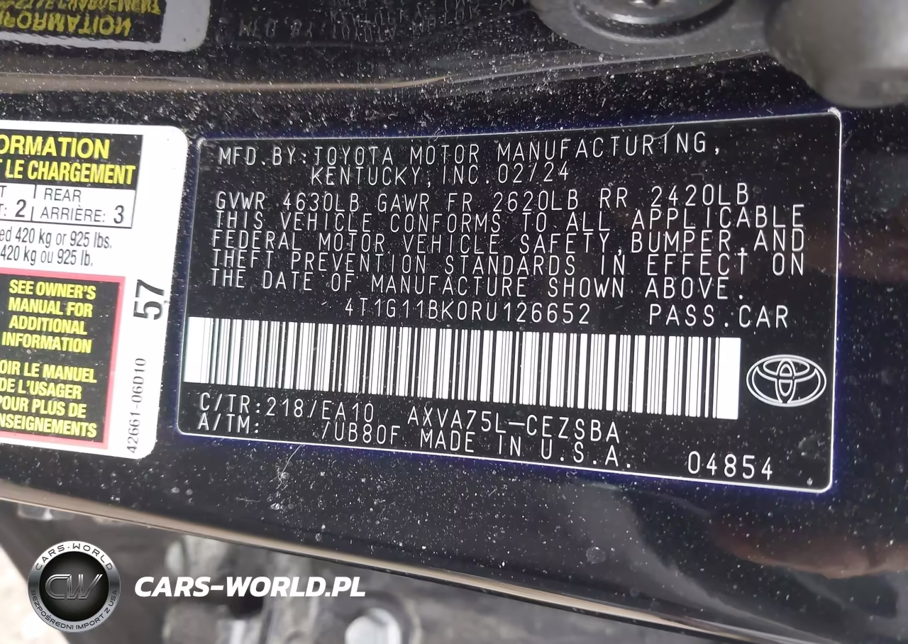 2024 Toyota Camry Se VIN:4T1G11BK0RU126652 - 9