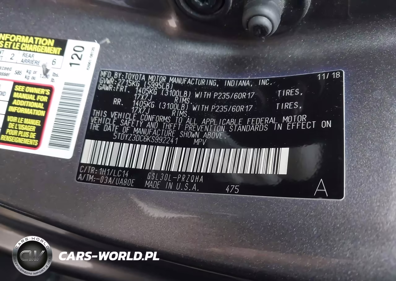 2019 Toyota Sienna Xle 8 Passenger VIN:5TDYZ3DC6KS992241 - 9