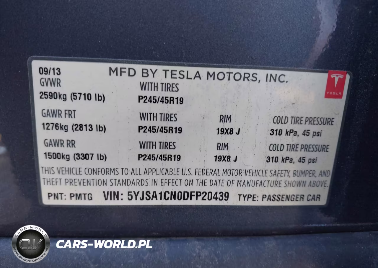 2013 Tesla Model S VIN:5YJSA1CN0DFP20439 - 9