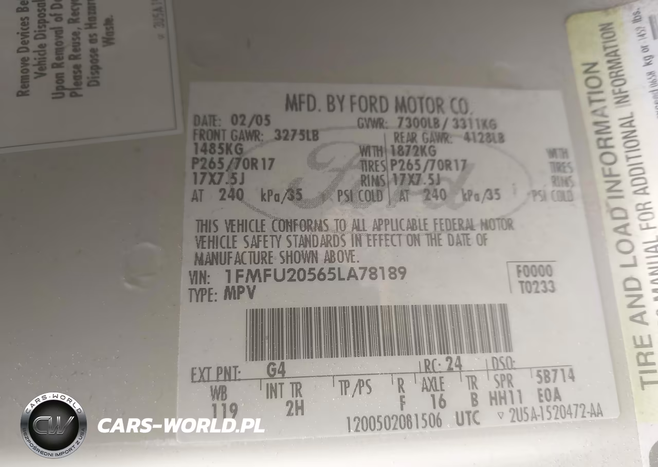 2005 Ford Expedition Limited VIN:1FMFU20565LA78189 - 9