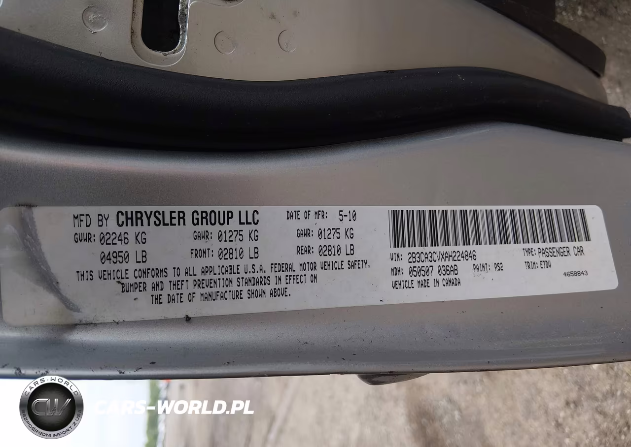 2010 Dodge Charger Sxt VIN:2B3CA3CVXAH224846 - 9