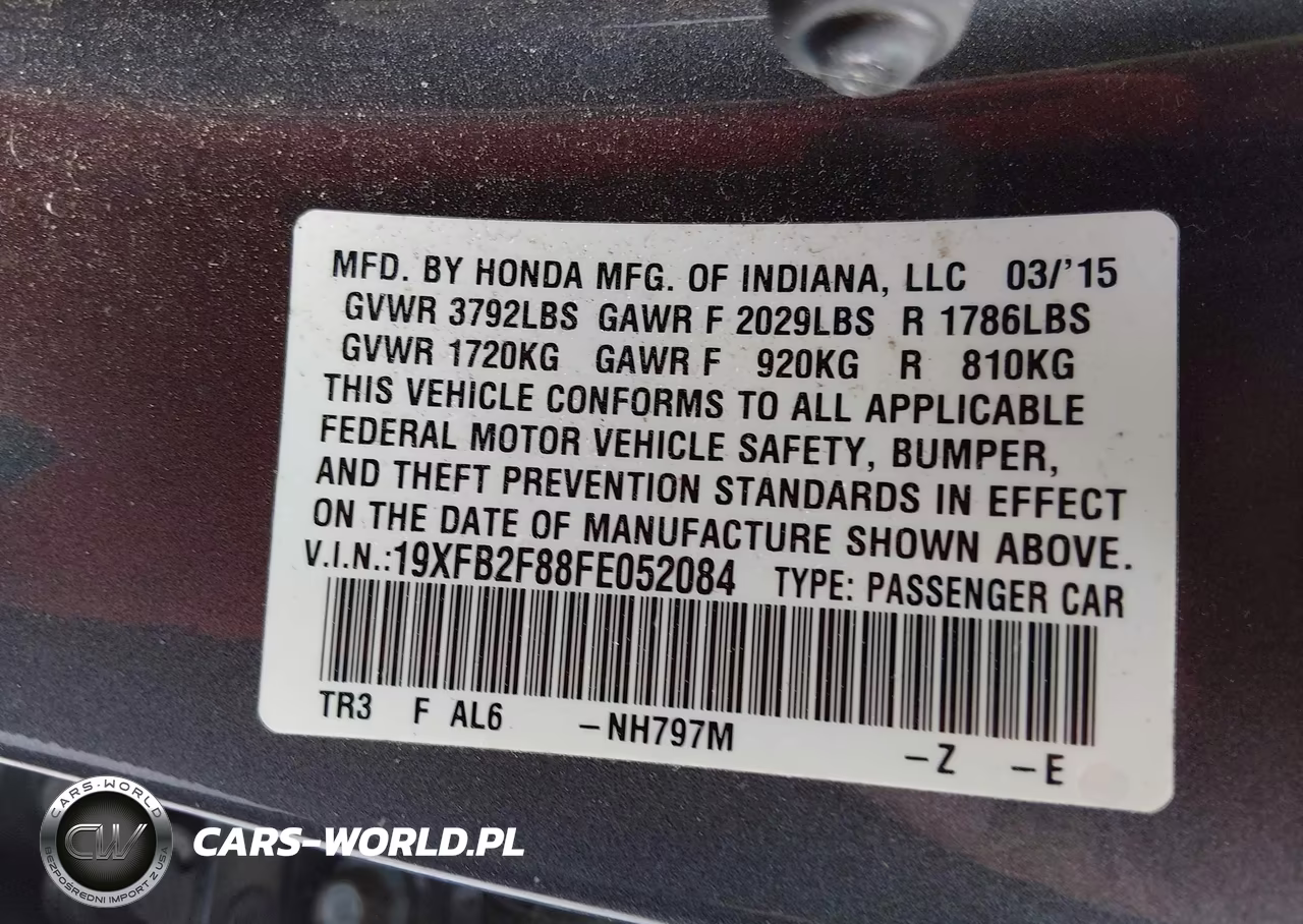 2015 Honda Civic Ex VIN:19XFB2F88FE052084 - 9