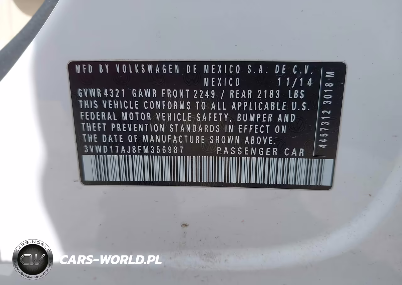 2015 Volkswagen Jetta 1.8T Se VIN:3VWD17AJ8FM356987 - 9