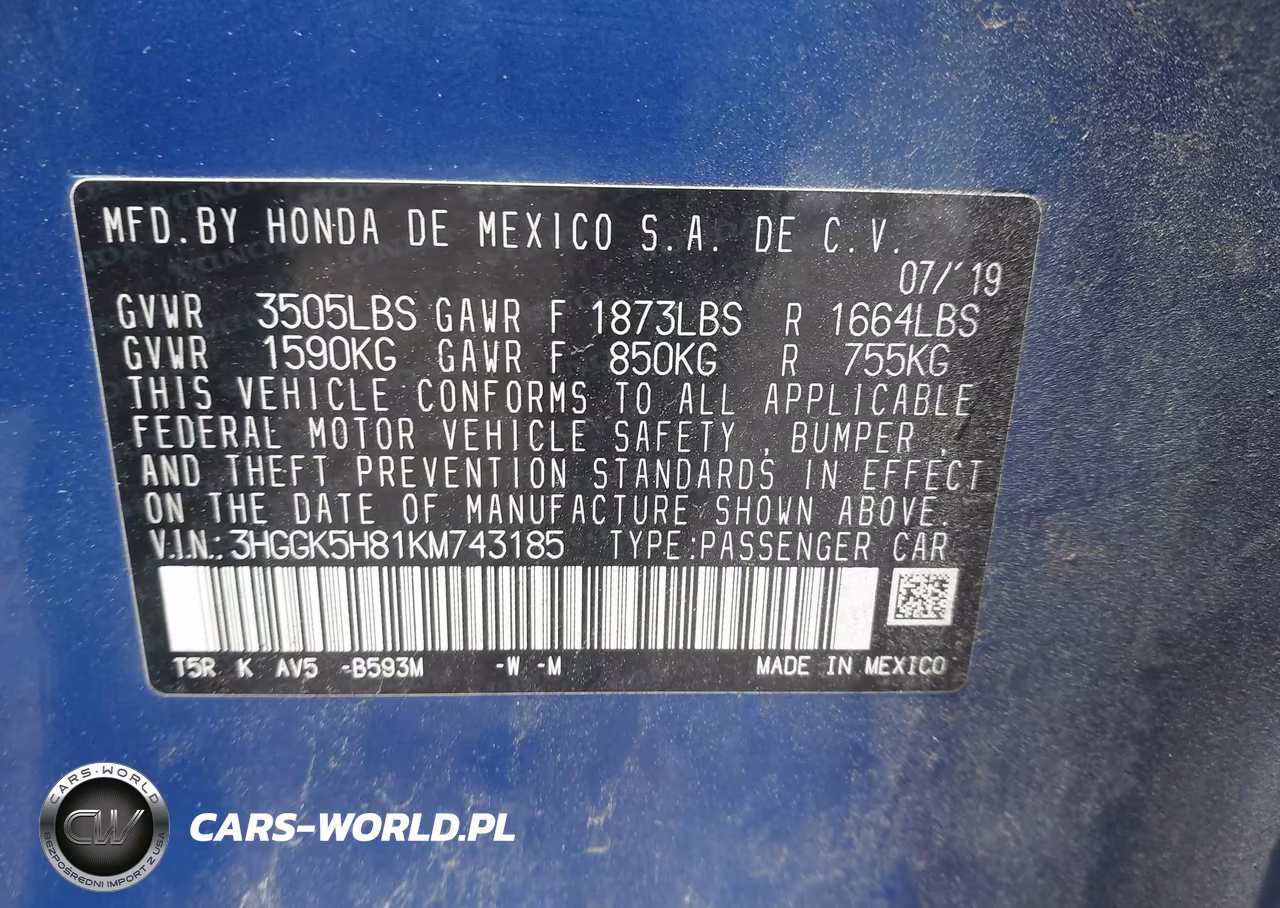 2019 Honda Fit Ex VIN:3HGGK5H81KM743185 - 9