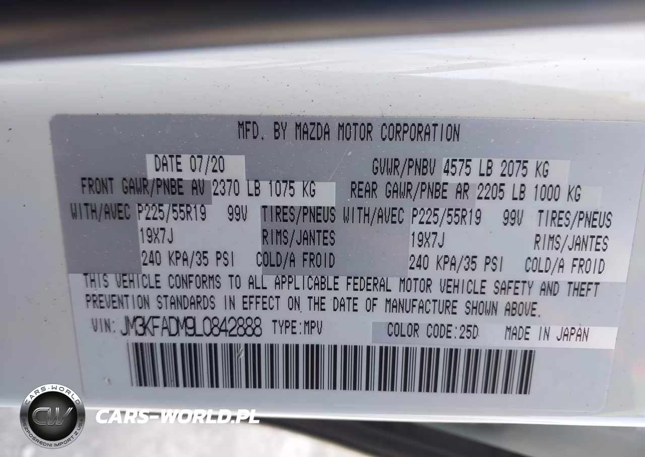 2020 Mazda Cx-5 Grand Touring VIN:JM3KFADM9L0842888 - 9