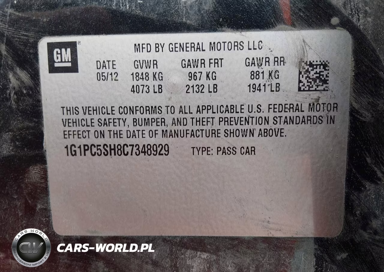 2012 Chevrolet Cruze Ls VIN:1G1PC5SH8C7348929 - 9