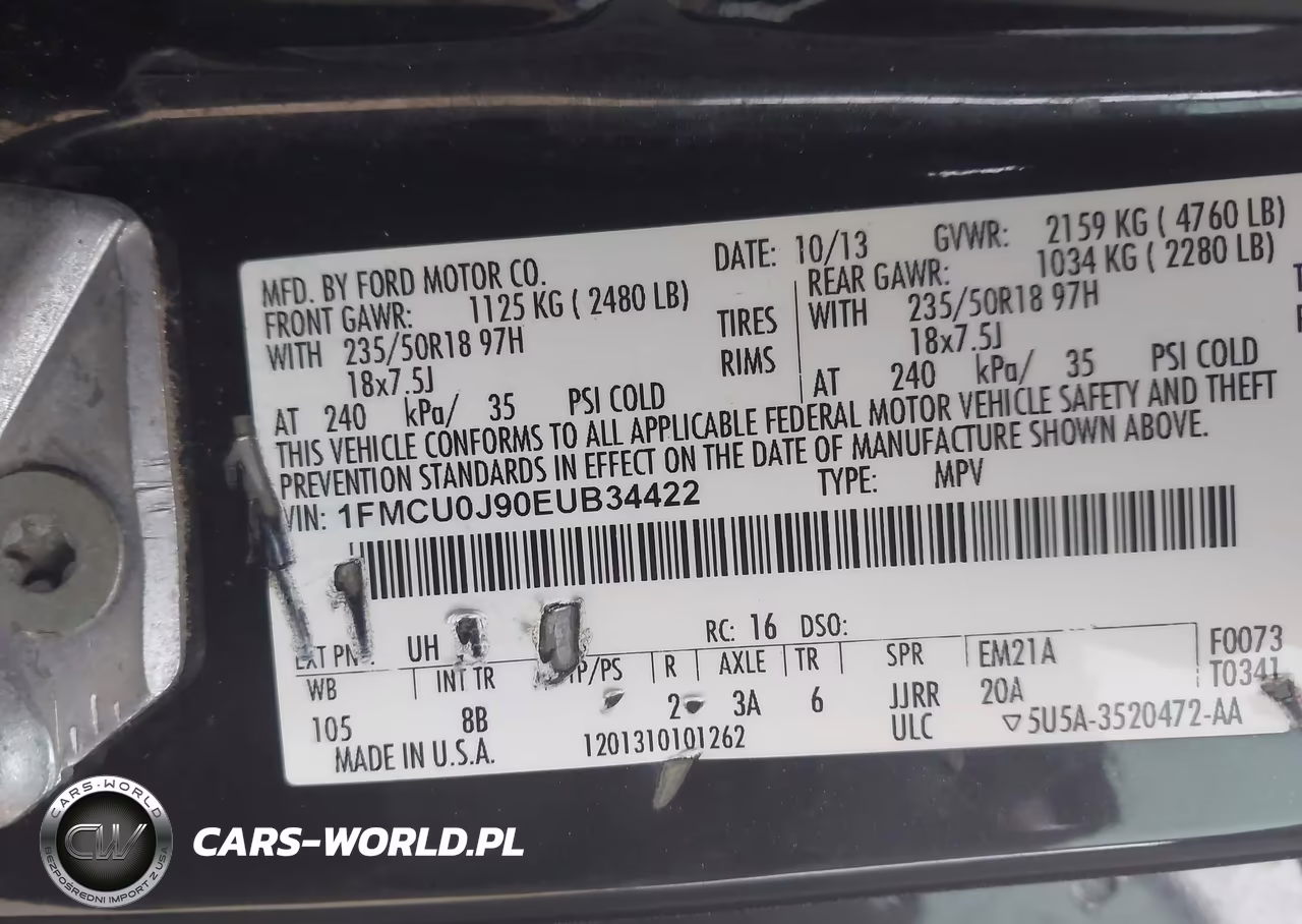2014 Ford Escape Titanium VIN:1FMCU0J90EUB34422 - 9