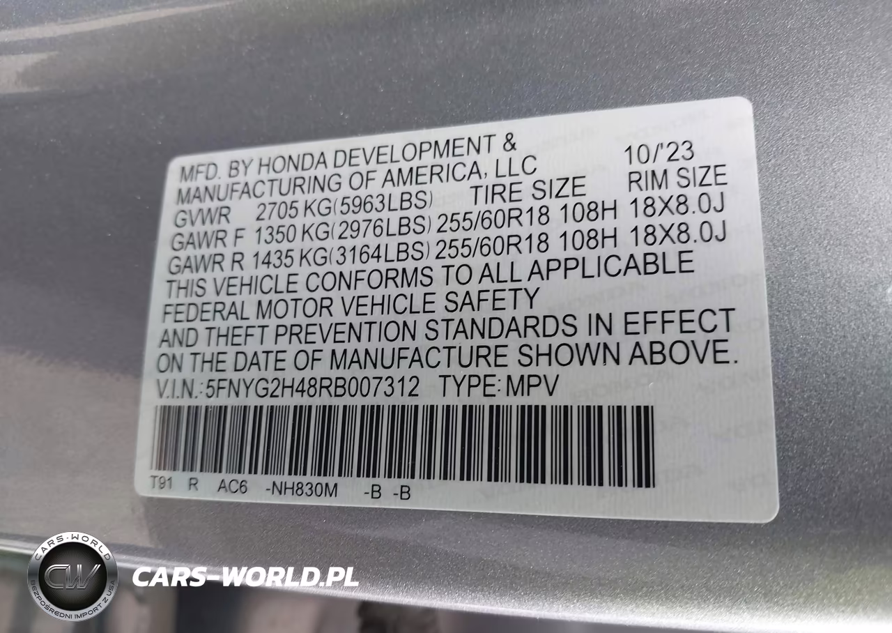 2024 Honda Pilot Ex-L VIN:5FNYG2H48RB007312 - 9