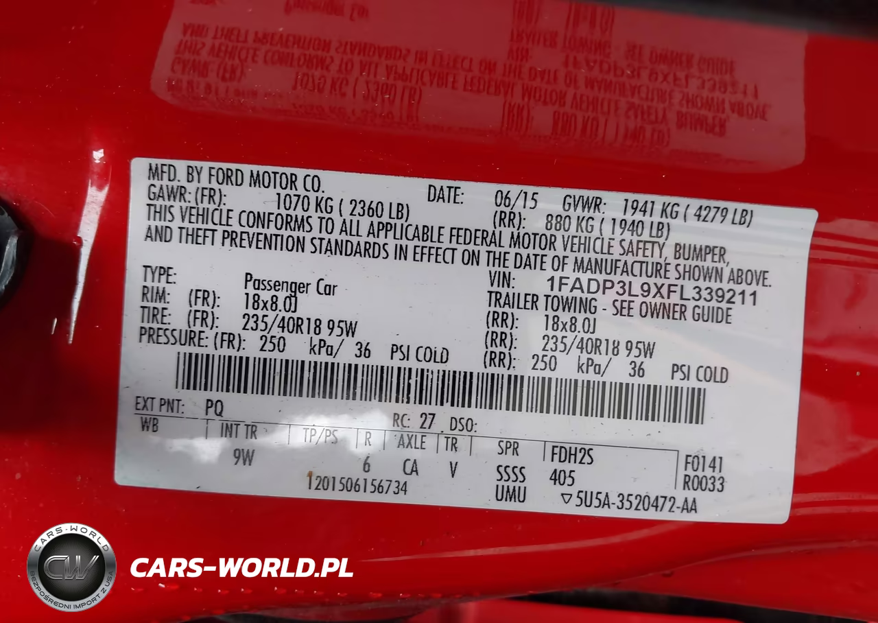 2015 Ford Focus St VIN:1FADP3L9XFL339211 - 9