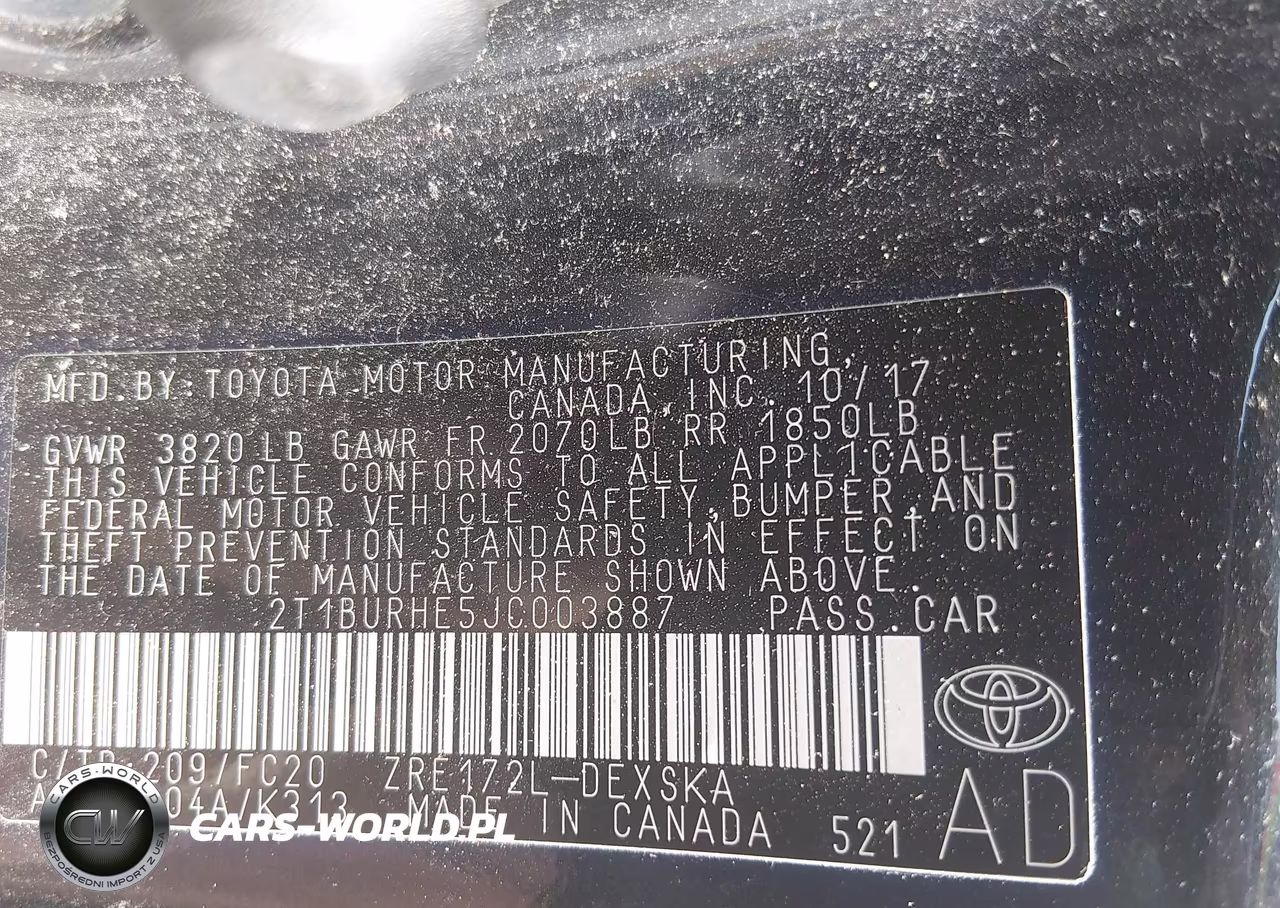 2018 Toyota Corolla Se VIN:2T1BURHE5JC003887 - 9