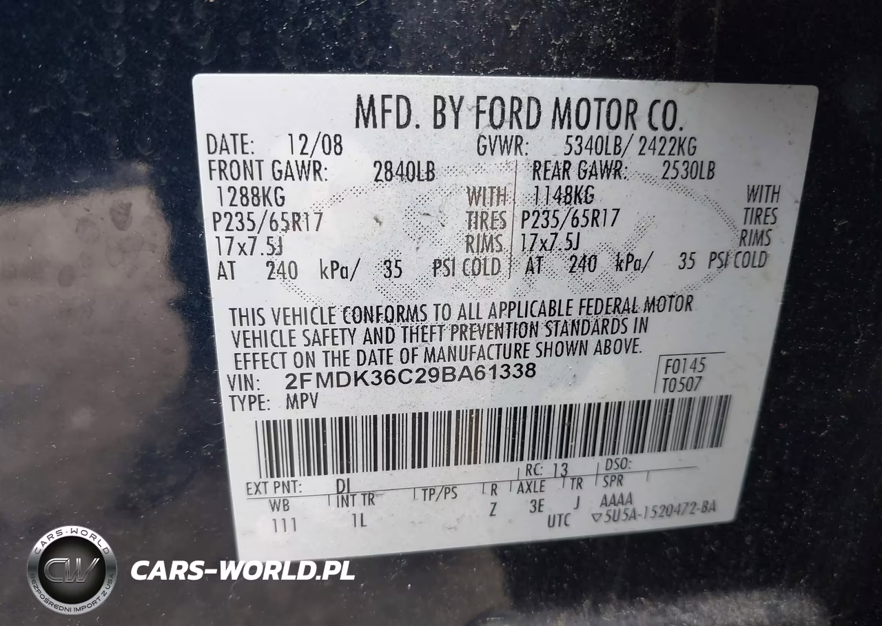 2009 Ford Edge Se VIN:2FMDK36C29BA61338 - 9