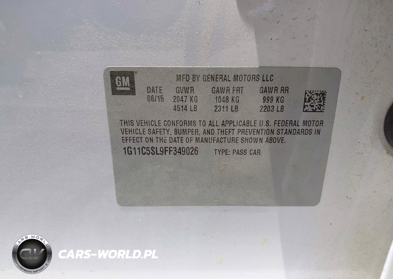 2015 Chevrolet Malibu 1Lt VIN:1G11C5SL9FF349026 - 9