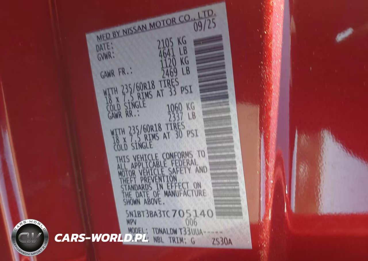 2026 Nissan Rogue Sv VIN:5N1BT3BA3TC705140 - 9