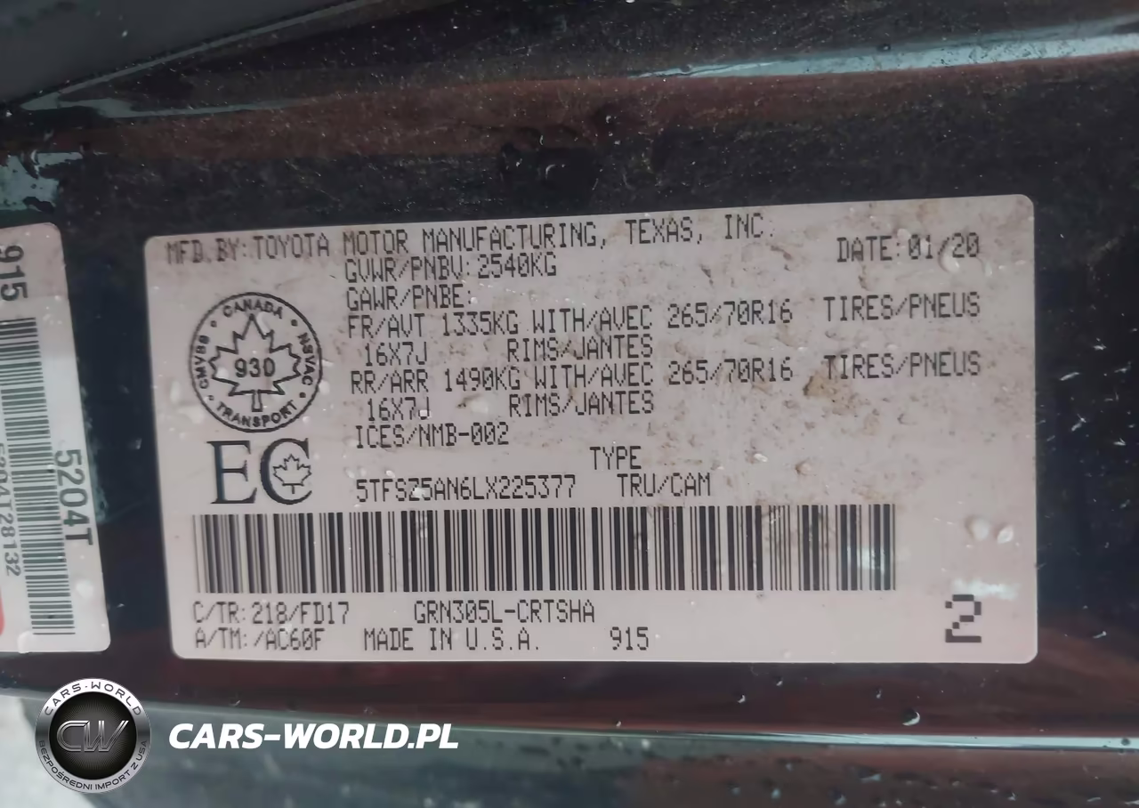 2020 Toyota Tacoma VIN:5TFSZ5AN6LX225377 - 9
