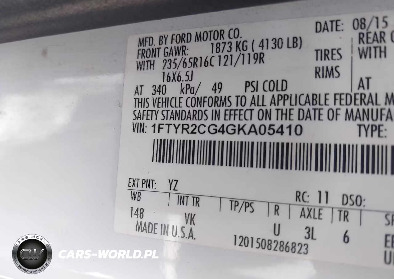 2016 Ford Transit-250 VIN:1FTYR2CG4GKA05410 - 9