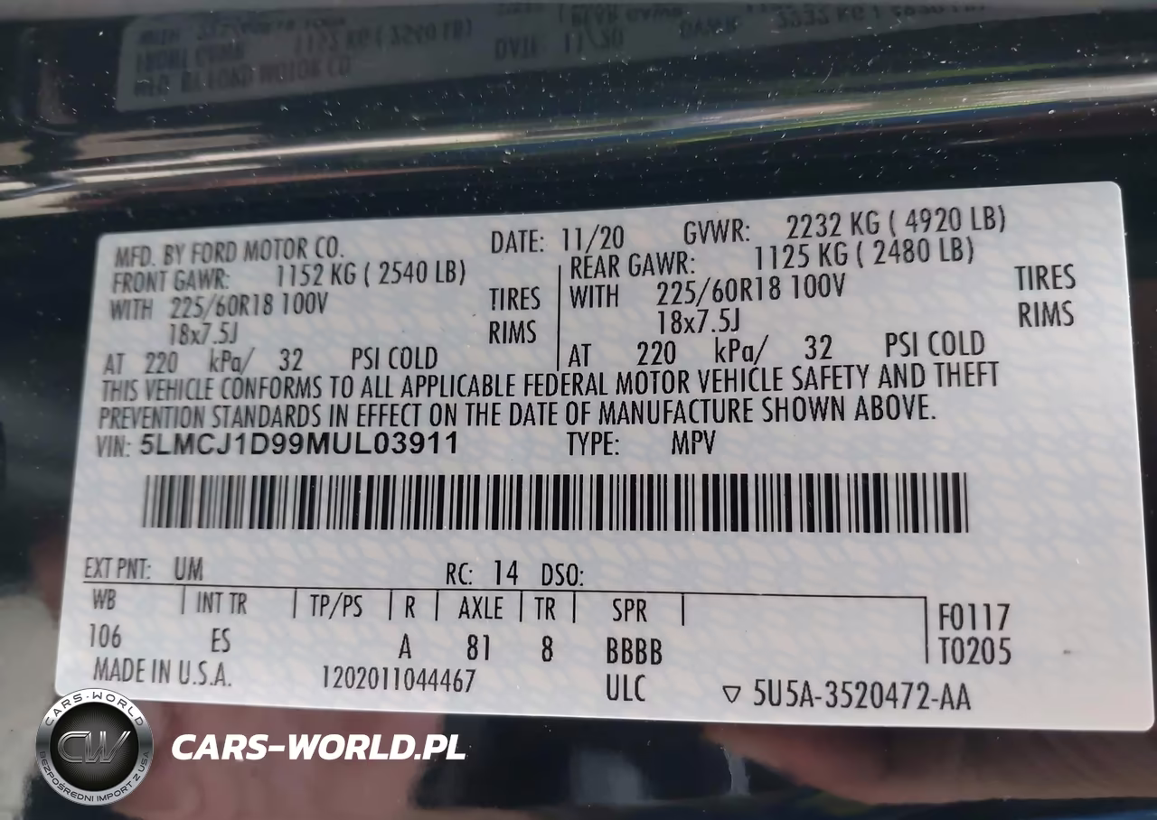 2021 Lincoln Corsair Standard VIN:5LMCJ1D99MUL03911 - 9