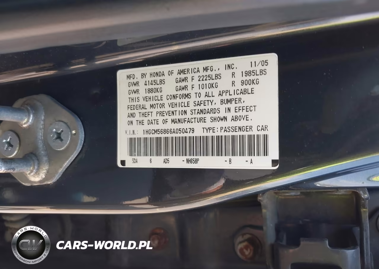2006 Honda Accord 2.4 Ex VIN:1HGCM56866A050479 - 9