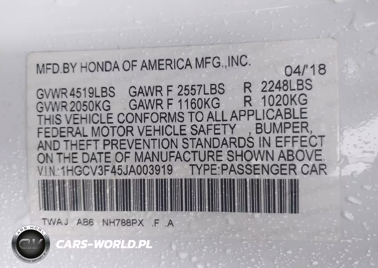 2018 Honda Accord Hybrid Ex VIN:1HGCV3F45JA003919 - 9