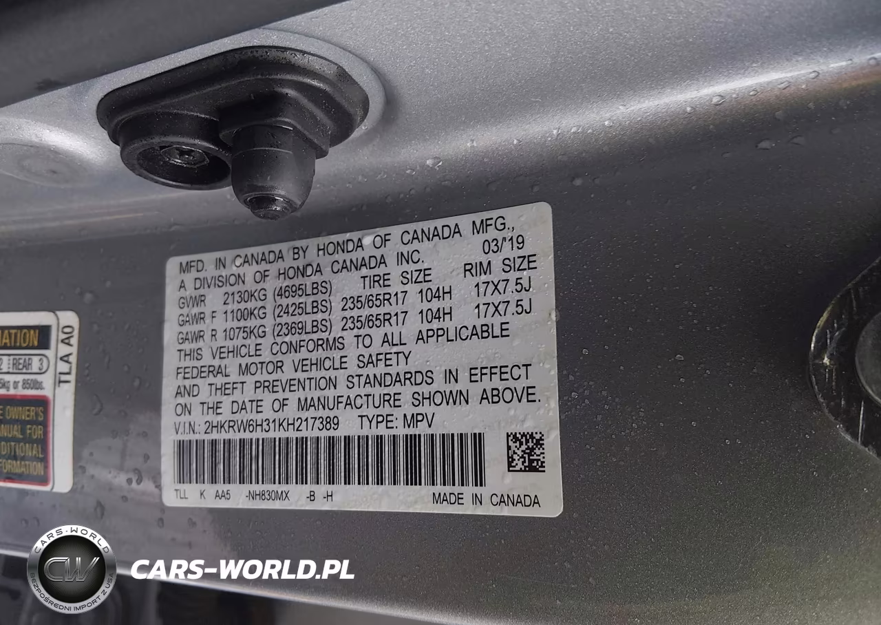 2019 Honda Cr-V Lx VIN:2HKRW6H31KH217389 - 9