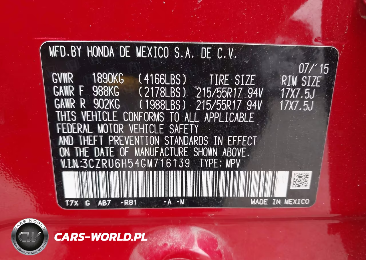 2016 Honda Hr-V Ex VIN:3CZRU6H54GM716139 - 9